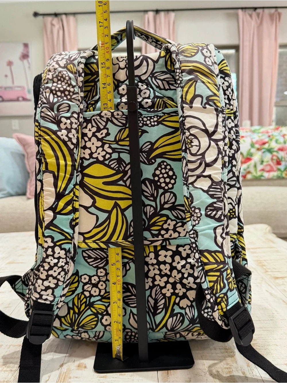 Vera Bradley Backpack Campus Tech Laptop Island Blooms Retired Floral Turquoise